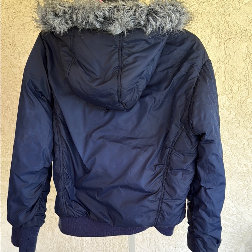 South Pole Red and Navy Jacket‎ with Faux Fur Trim - Picture 4 of 4